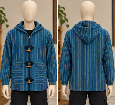 woven hooded boho jacket